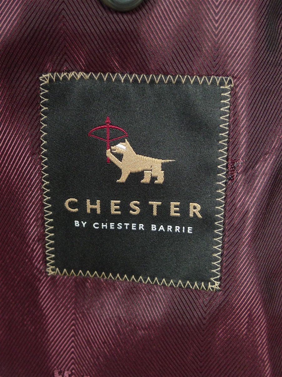 26/0776 immaculate chester barrie grey & blue glen check wool & cashmere suit 40 short