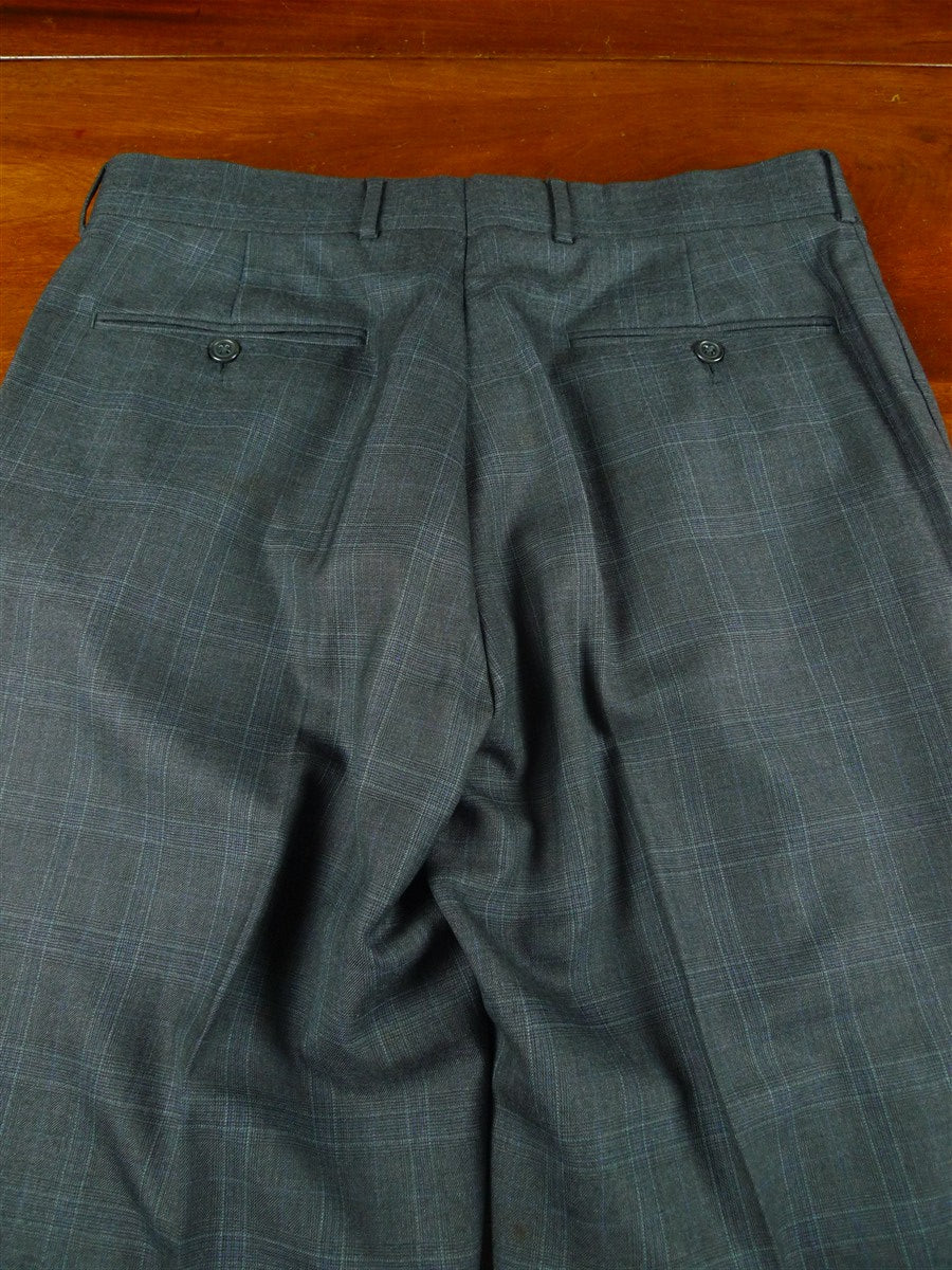 26/0776 immaculate chester barrie grey & blue glen check wool & cashmere suit 40 short