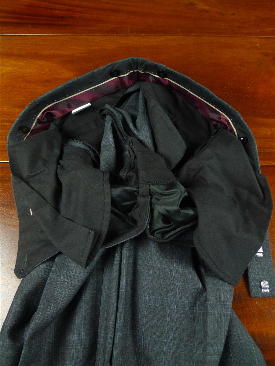 26/0776 immaculate chester barrie grey & blue glen check wool & cashmere suit 40 short