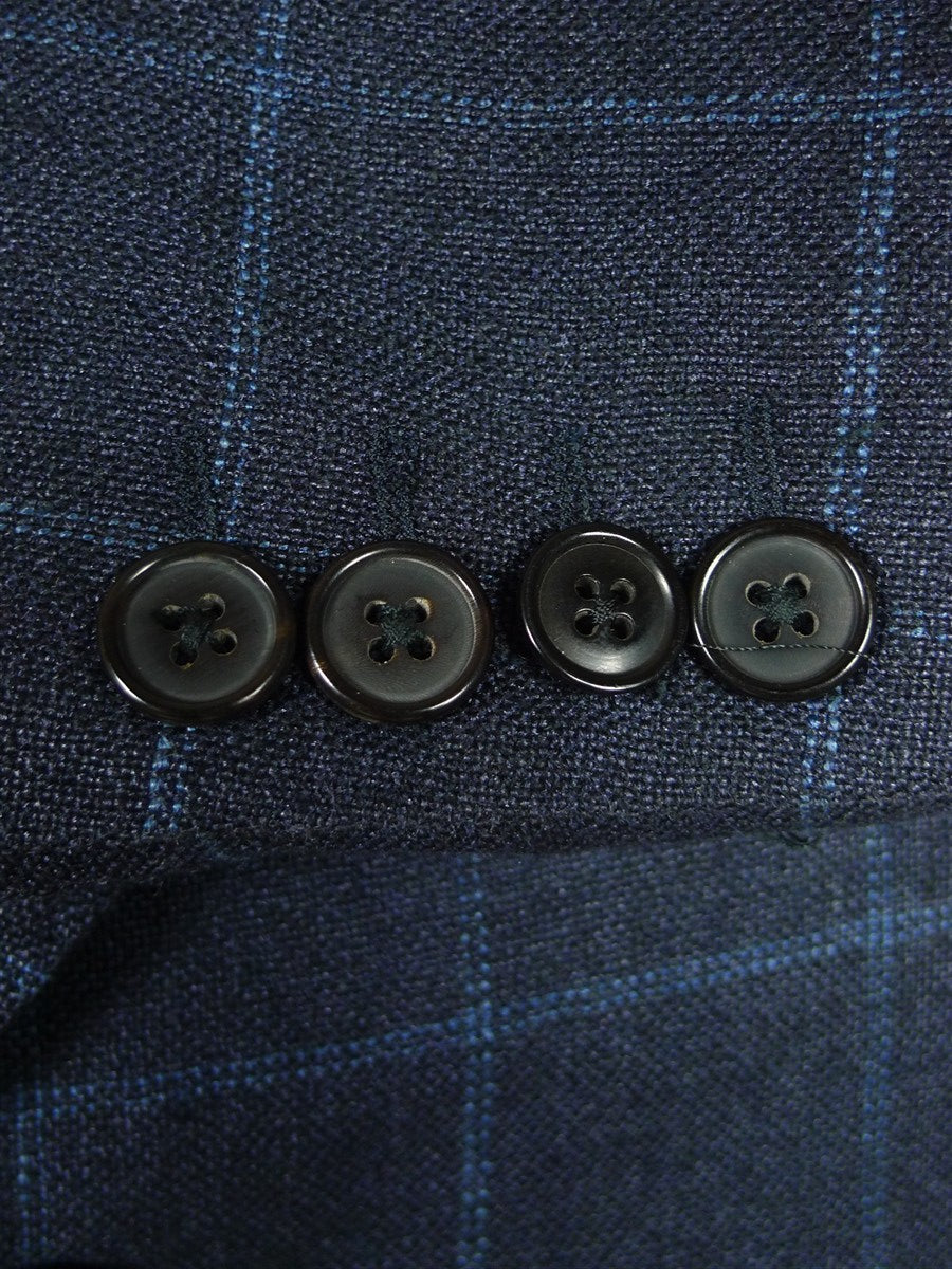 26/0777 immaculate gieves & hawkes savile row silk linen wool blue wp check sports jacket blazer 43-44 long