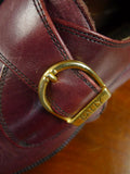 26/0780 near immaculate bally of switzerland mahogany red leather monk strapshoe w/ trees uk 8