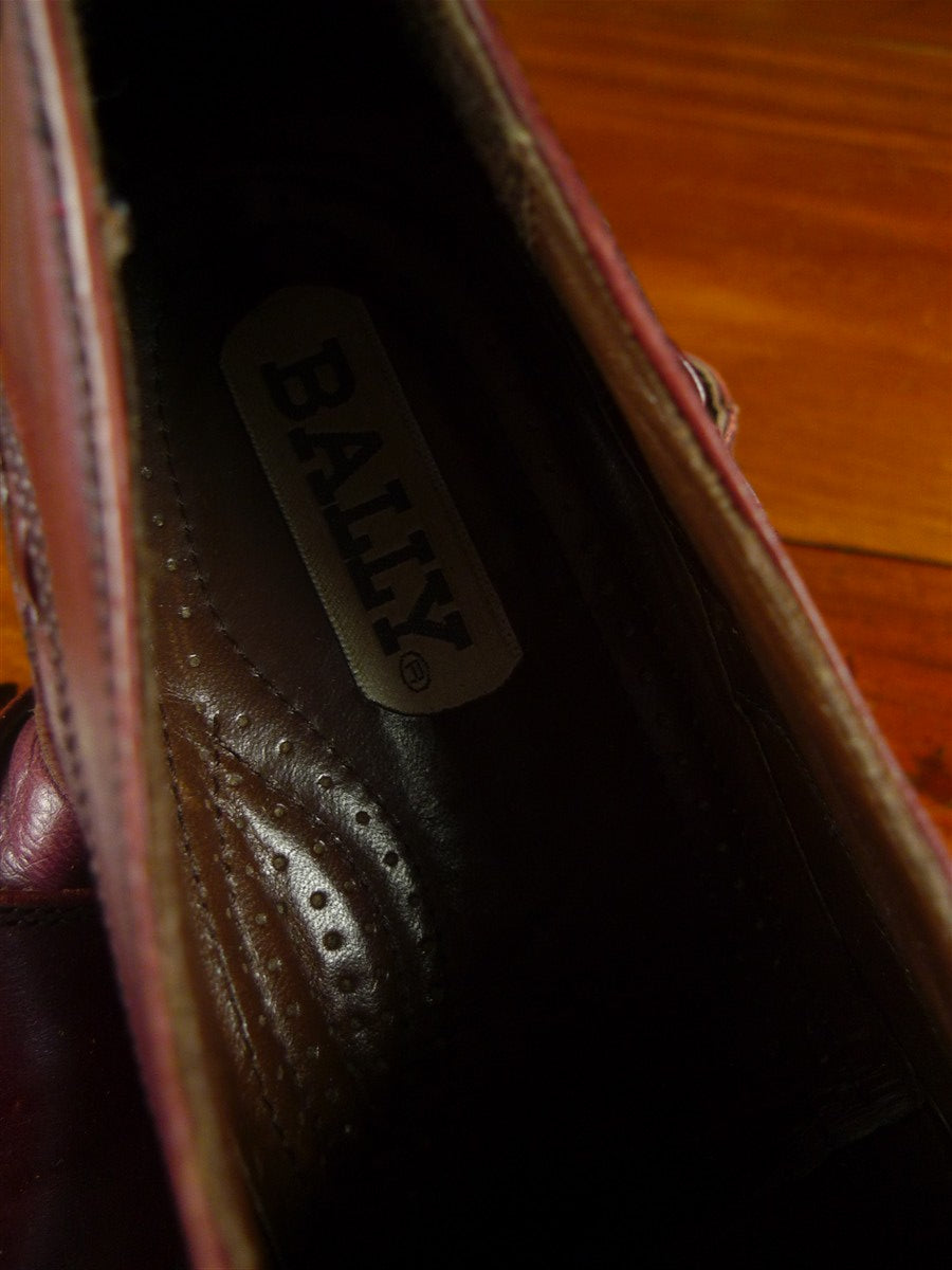 26/0780 near immaculate bally of switzerland mahogany red leather monk strapshoe w/ trees uk 8