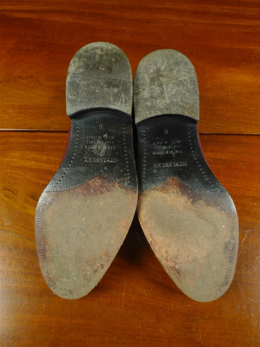 26/0780 near immaculate bally of switzerland mahogany red leather monk strapshoe w/ trees uk 8