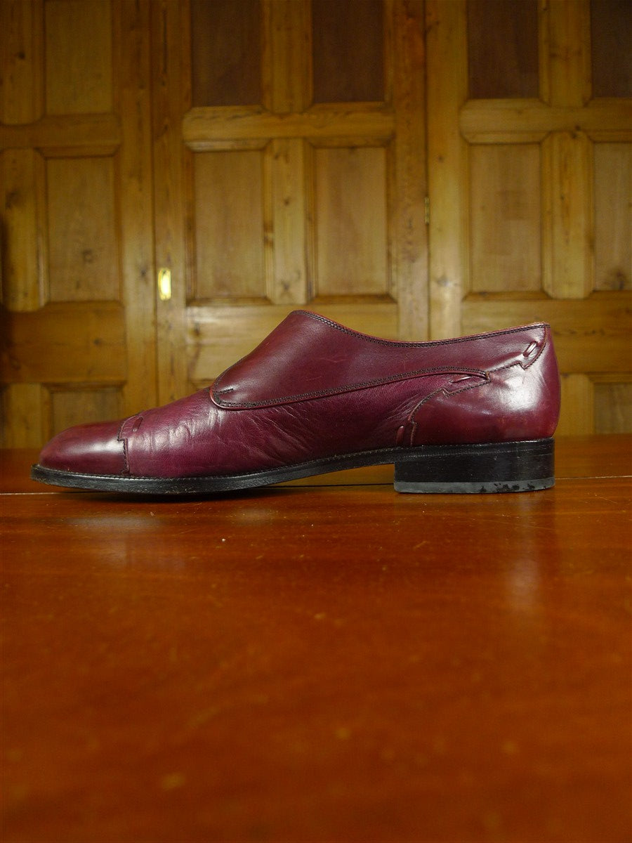 26/0780 near immaculate bally of switzerland mahogany red leather monk strapshoe w/ trees uk 8