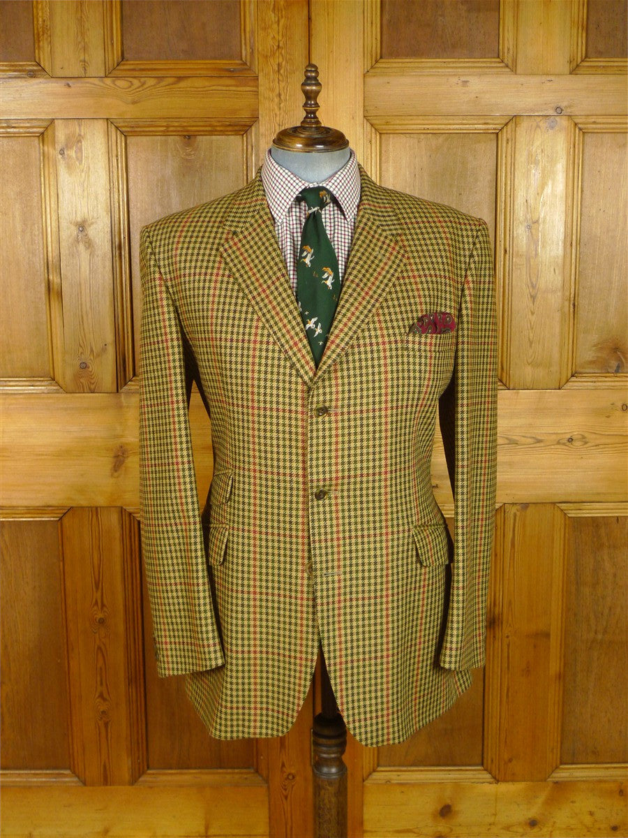 26/0788 heavyweight vintage john g hardy gun check tweed country sports jacket 46 long