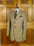 26/0789 vintage bernard weatherill heavyweight brown glen check tweed hacking jacket w/ ghillie collar 40 regular