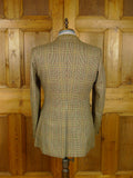 26/0789 vintage bernard weatherill heavyweight brown glen check tweed hacking jacket w/ ghillie collar 40 regular