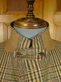 26/0789 vintage bernard weatherill heavyweight brown glen check tweed hacking jacket w/ ghillie collar 40 regular