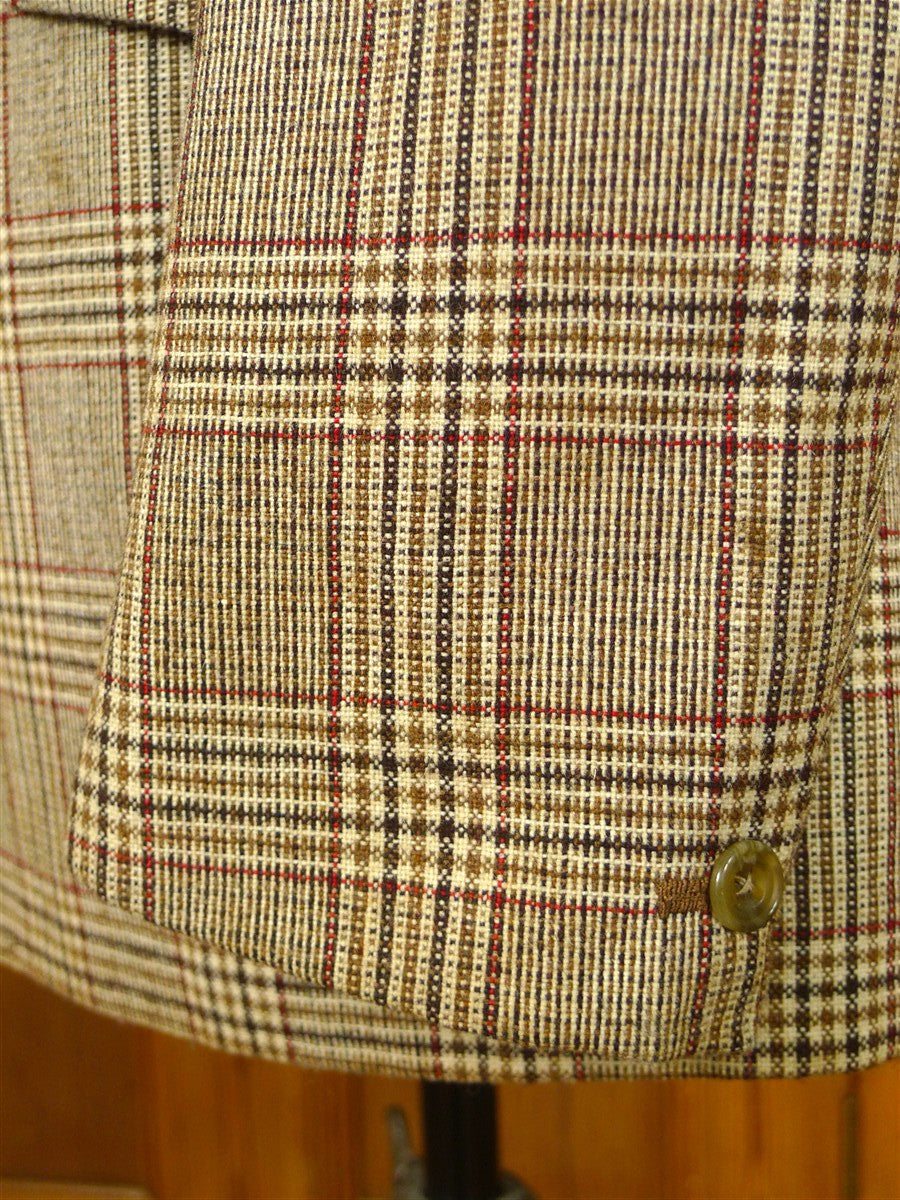 26/0795 superb vintage british thornproof twist brown glen check tweed hacking jacket 38 regular