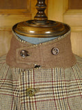 26/0795 superb vintage british thornproof twist brown glen check tweed hacking jacket 38 regular