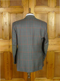26/0790 immaculate vintage irish blue / green gun check shooting style tweed country sports jacket 46 regular