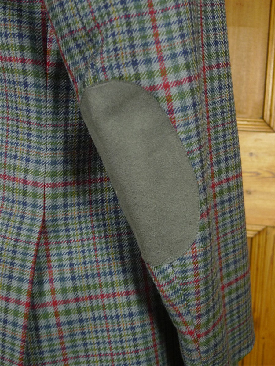 26/0790 immaculate vintage irish blue / green gun check shooting style tweed country sports jacket 46 regular