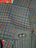 26/0790 immaculate vintage irish blue / green gun check shooting style tweed country sports jacket 46 regular