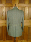 26/0791 vintage bladen supasax green wp check norfolk style tweed country sports jacket w/ belt 43-44 regular