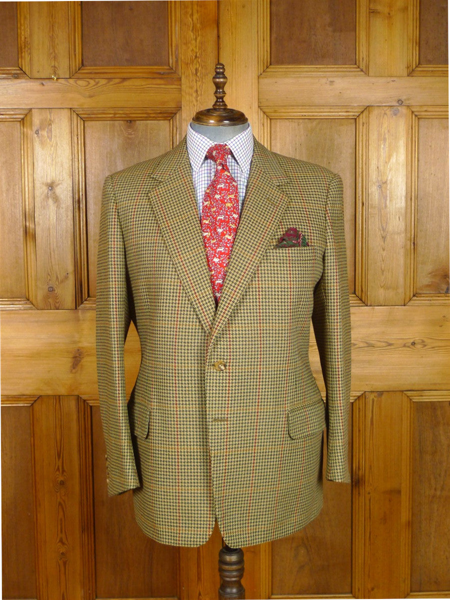 26/0793 immaculate vintage dege savile row bespoke shepherds check tweed country suit 44 regular