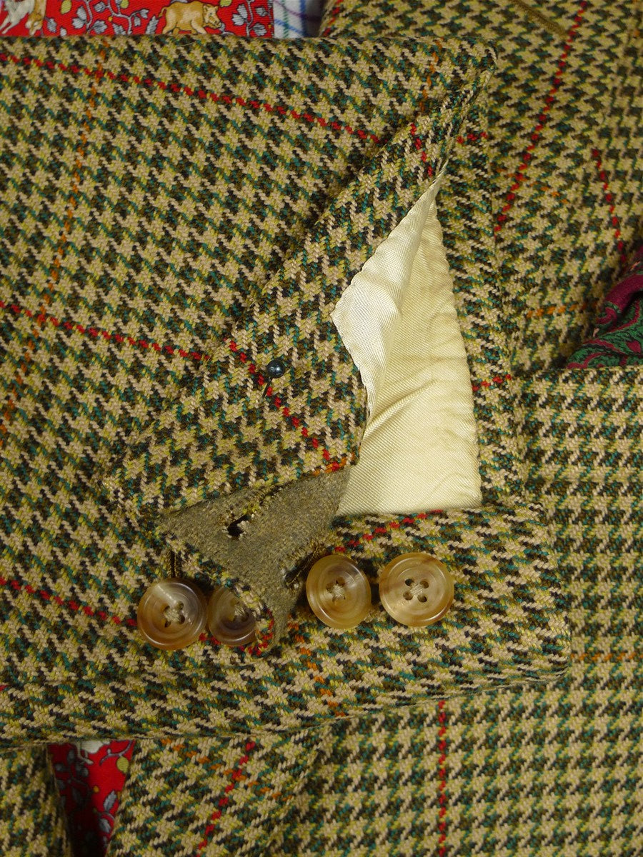 26/0793 immaculate vintage dege savile row bespoke shepherds check tweed country suit 44 regular