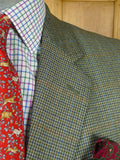26/0794 vintage irish green puppytooth check wool town & country suit 42-43 long