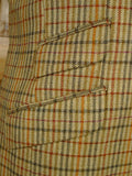 26/0792 immaculate cordings of piccadilly tan brown sporting check tweed jacket w/ horn buttons 38 regular