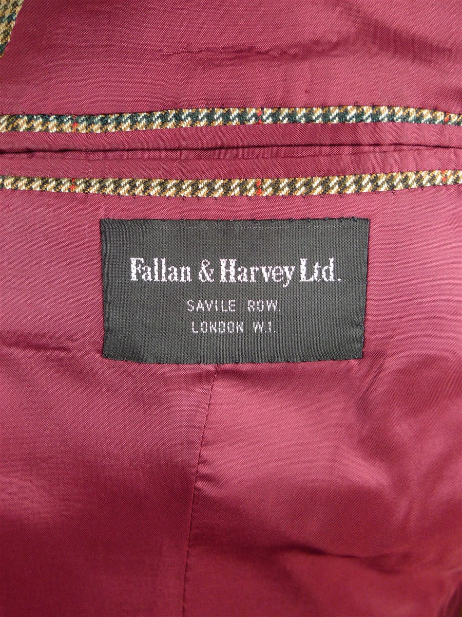 26/0801 near immaculate fallon & harvey savile row shepherds check sports jacket blazer in harrisons pure cashmere cloth 39-40 regular