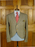 26/0807 wonderful 1950s 1960s vintage brown glen check worsted twist kilt jacket w/ staghorn buttons 44 regular