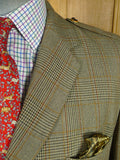 26/0807 wonderful 1950s 1960s vintage brown glen check worsted twist kilt jacket w/ staghorn buttons 44 regular
