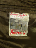 26/0807 wonderful 1950s 1960s vintage brown glen check worsted twist kilt jacket w/ staghorn buttons 44 regular