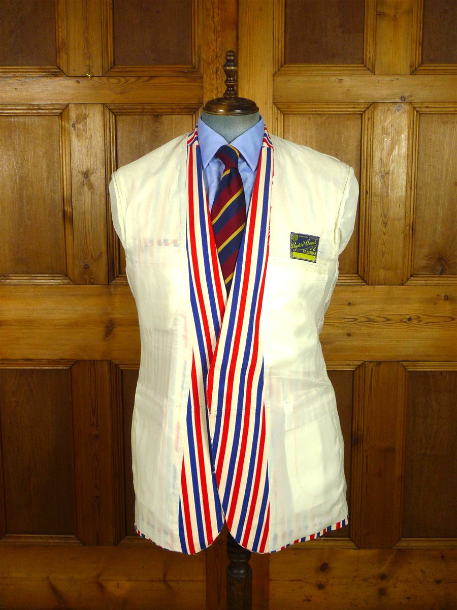 26/0797 ryder amies cambridge university red white blue boating blazer jacket 45 long