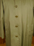 26/0796 near immaculate vintage green burberry cotton mix raincoat mac w/ detachable liner 44