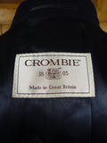 26/0802 vintage crombie navy blue d/b full length wool overcoat 46 regular