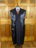 26/0802 vintage crombie navy blue d/b full length wool overcoat 46 regular