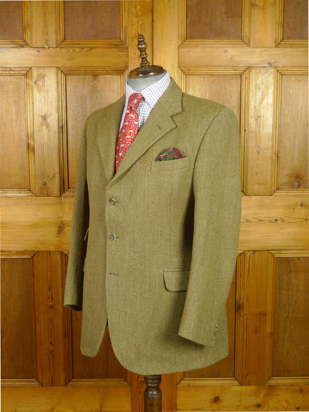 26/0810 heavyweight john g hardy green keepers tweed jacket w/ ghillie collar 43-44 regular