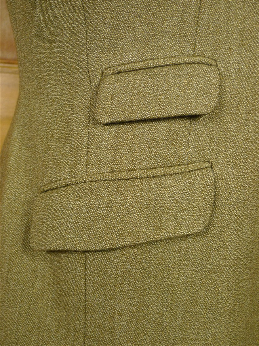 26/0810 heavyweight john g hardy green keepers tweed jacket w/ ghillie collar 43-44 regular