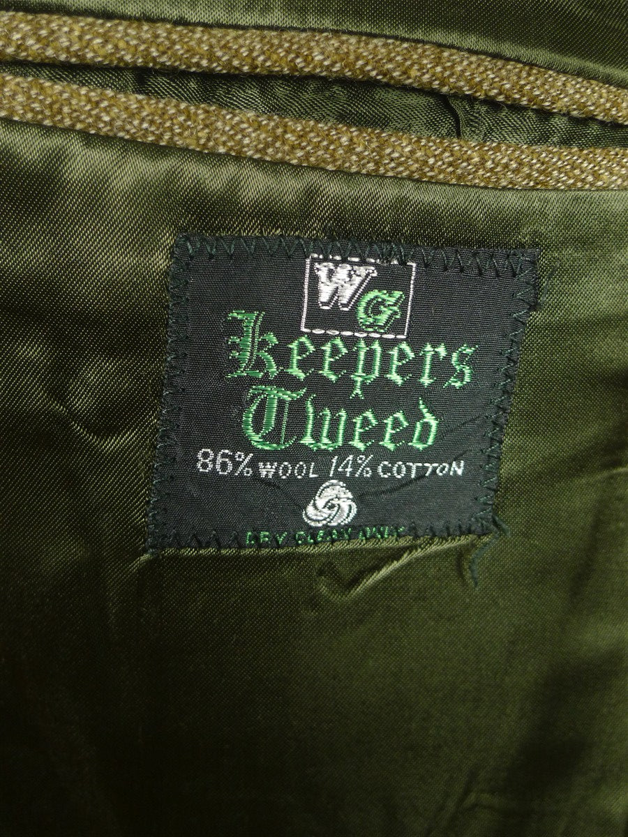26/0810 heavyweight john g hardy green keepers tweed jacket w/ ghillie collar 43-44 regular