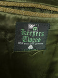 26/0810 heavyweight john g hardy green keepers tweed jacket w/ ghillie collar 43-44 regular
