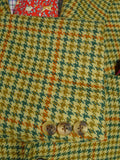 26/0816 immaculate 2002 british bespoke tailored green gun check lambswool sports jacket 46-47 regular to long