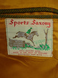 26/0818 immaculate british saxony wool green wp check tweed half-norfolk style shooting jacket 43-44 long