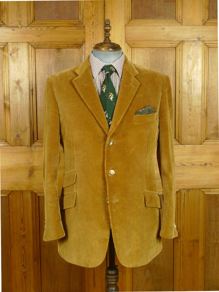 26/0819 immaculate heavyweight cordings piccadilly tan brown corduroy sports jacket blazer w/ staghorn buttons 44 regular