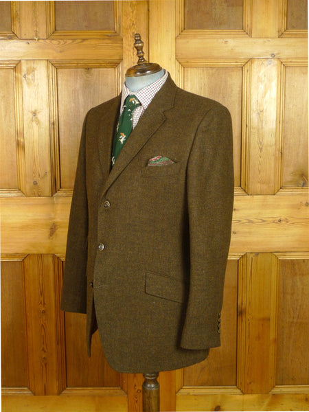 26/0820 immaculate cordings piccadilly brown twill tweed sports jacket blazer w/ contrast linings 44 long