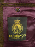 26/0820 immaculate cordings piccadilly brown twill tweed sports jacket blazer w/ contrast linings 44 long