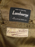26/0823 wonderful 1960s vintage british brown gun check heavyweight twill raglan sleeve raincoat coat 42-44