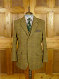26/0814 wonderful vintage p&j haggart of aberfeldy heavyweight khaki wp check 3-piece tweed shooting suit 44 regular