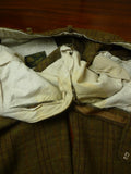 26/0814 wonderful vintage p&j haggart of aberfeldy heavyweight khaki wp check 3-piece tweed shooting suit 44 regular