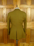26/0821 vintage 1960s british green wp check cavalry twill hacking jacket w/ poacher's pocket for goodwood revival 39 regular