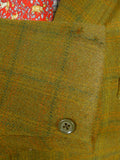 26/0821 vintage 1960s british green wp check cavalry twill hacking jacket w/ poacher's pocket for goodwood revival 39 regular