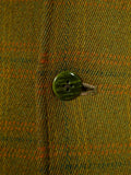 26/0821 vintage 1960s british green wp check cavalry twill hacking jacket w/ poacher's pocket for goodwood revival 39 regular