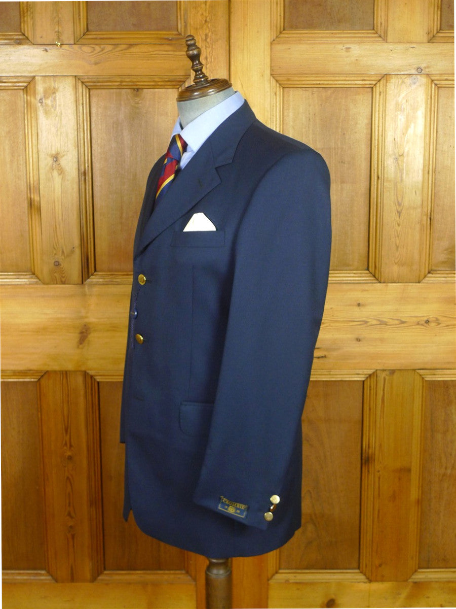 26/0830 deadstock new w/ tags crombie navy blue wool silk & cashmere blazer 40 long