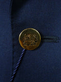 26/0830 deadstock new w/ tags crombie navy blue wool silk & cashmere blazer 40 long