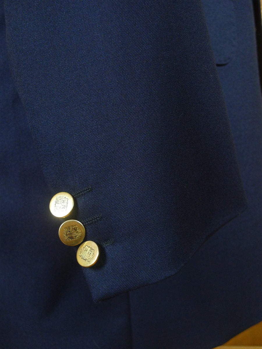 26/0830 deadstock new w/ tags crombie navy blue wool silk & cashmere blazer 40 long