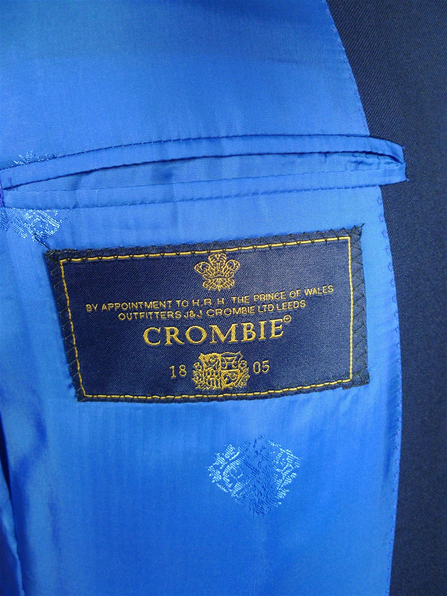 26/0830 deadstock new w/ tags crombie navy blue wool silk & cashmere blazer 40 long