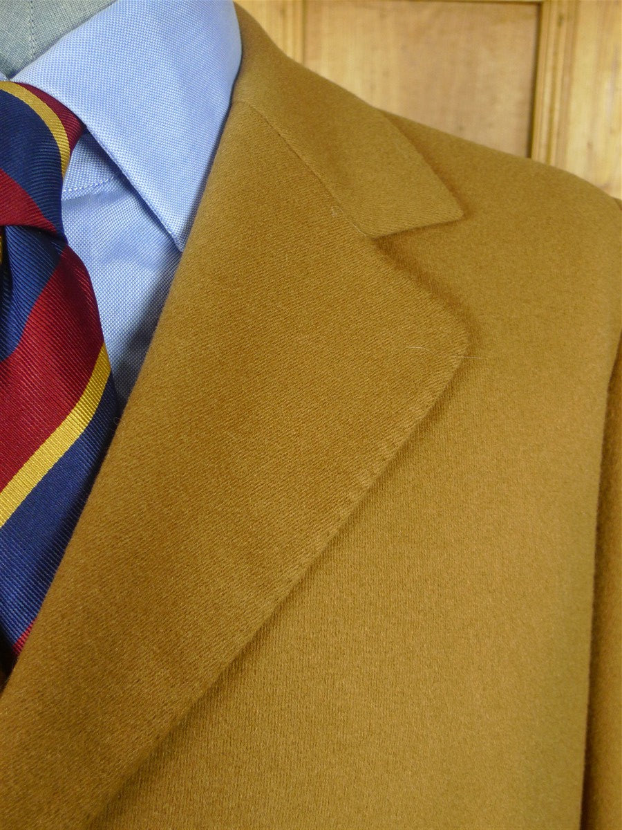 26/0825 immaculate 1980s vintage aquascutum heavyweight tan brown venetian wool fly-front coat overcoat 46 short
